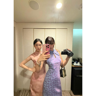 Váy sườn xám vải satin gấm Local Brand ifashionTr “chính hãng”