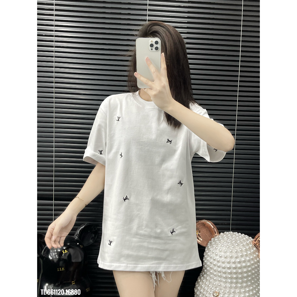 ÁO thun nam cổ tròn họa tiết thêu tay ngắn phong cách trẻ trung chuẩn from