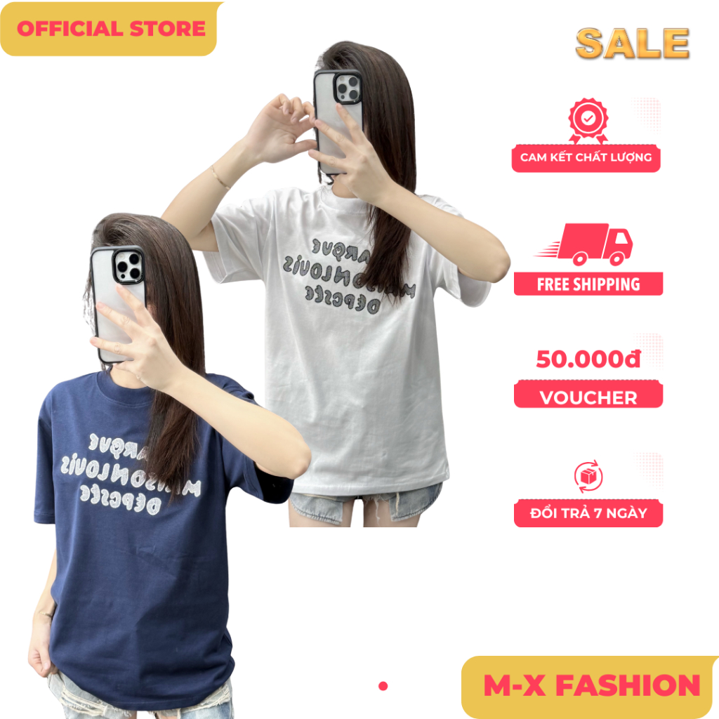 ÁO thun nam cổ tròn họa tiết thêu tay ngắn phong cách trẻ trung chuẩn from