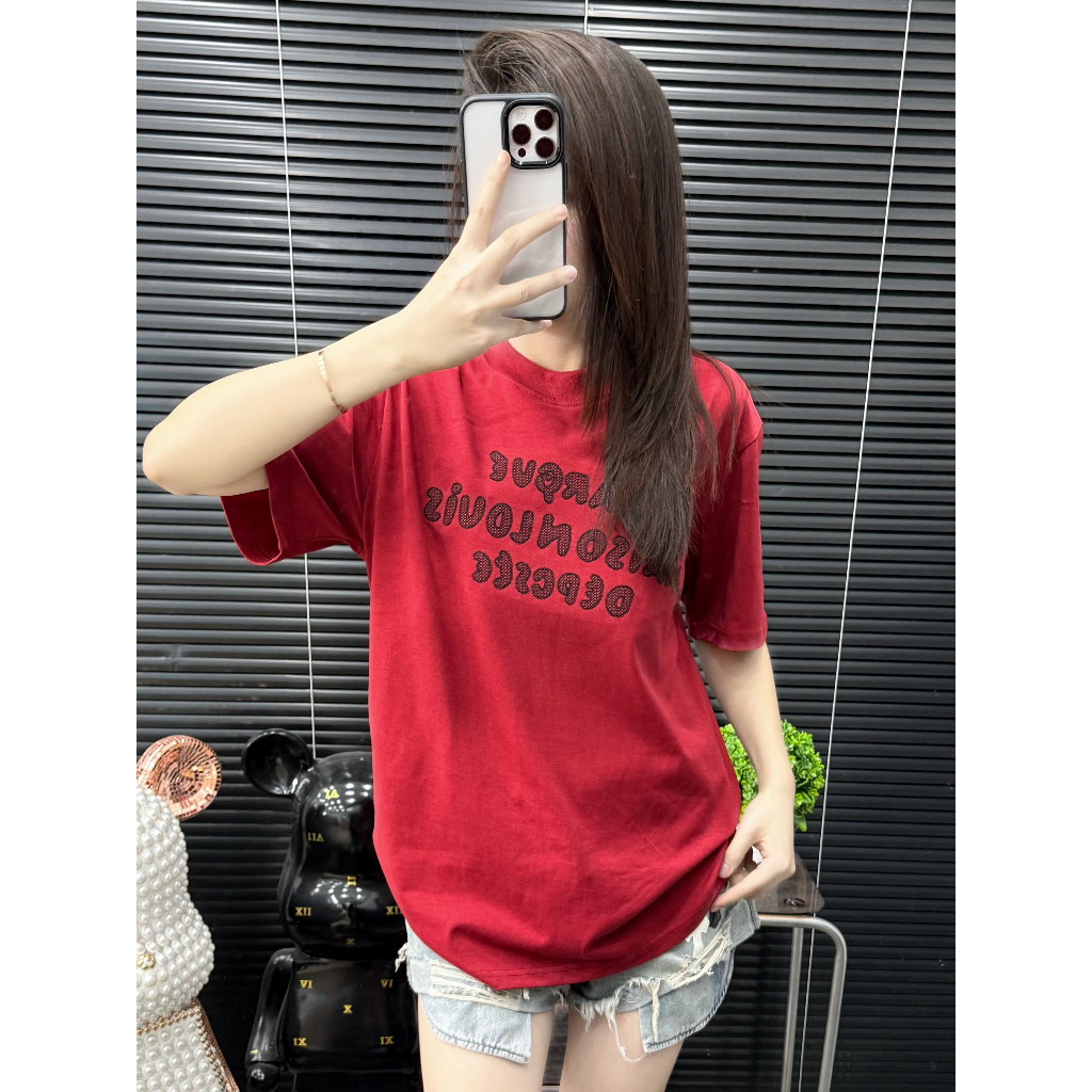 ÁO thun nam cổ tròn họa tiết thêu tay ngắn phong cách trẻ trung chuẩn from
