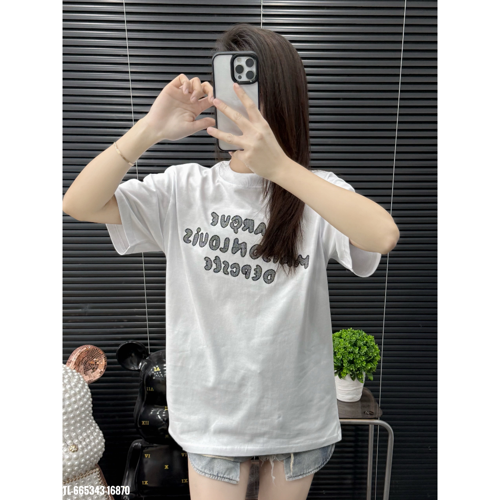 ÁO thun nam cổ tròn họa tiết thêu tay ngắn phong cách trẻ trung chuẩn from