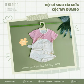 Bộ sơ sinh cài chéo cộc tay honee sale lẻ sz