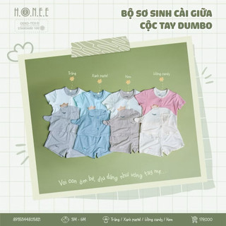 Bộ sơ sinh cài chéo cộc tay honee sale lẻ sz