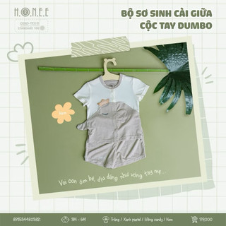 Bộ sơ sinh cài chéo cộc tay honee sale lẻ sz