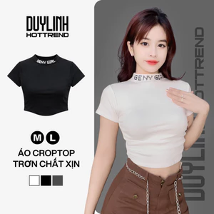 Áo cổ cao nữ nhún eo in chữ GENY GIRL cá tính DL03A