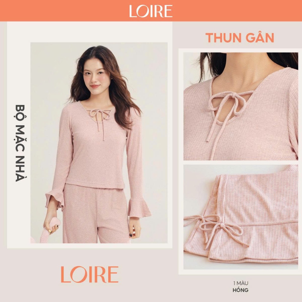 [AN ÊM] Bộ Ngủ Thu Đông Nữ Yên Chi Loire FDMN250319 Chất Thun Gân Mát Mịn Ấm Nhẹ Nhàng
