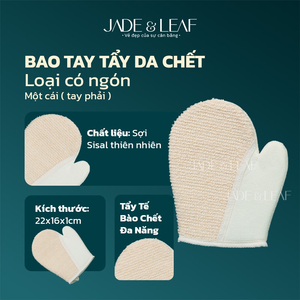 Bao Tay Tắm Jade&Leaf Tẩy Tế Bào Chết Đa Năng, Kì Ghét Làm Sạch Từ Sợi Gai Dầu, Mềm Mịn Lành Tính
