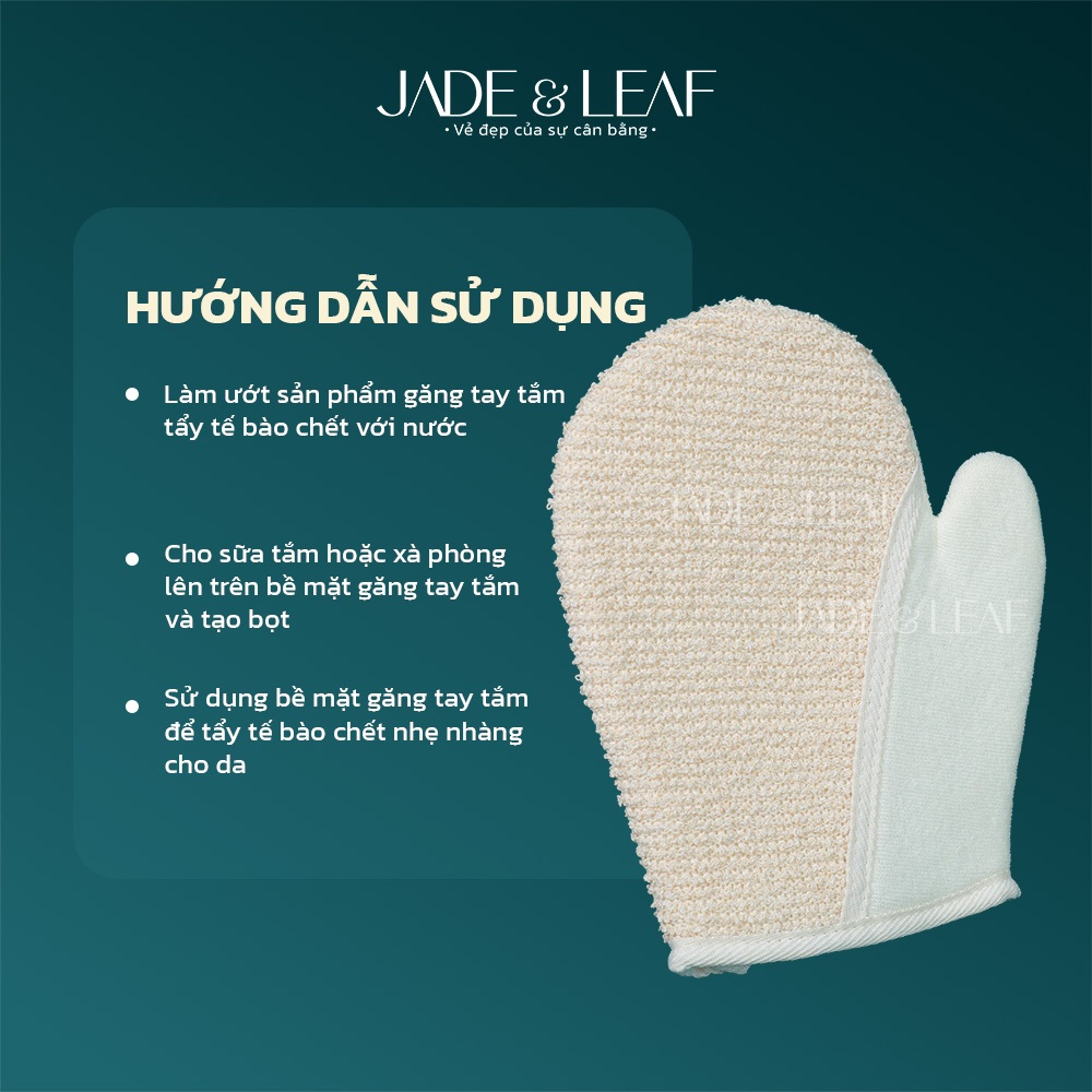 Bao Tay Tắm Jade&Leaf Tẩy Tế Bào Chết Đa Năng, Kì Ghét Làm Sạch Từ Sợi Gai Dầu, Mềm Mịn Lành Tính