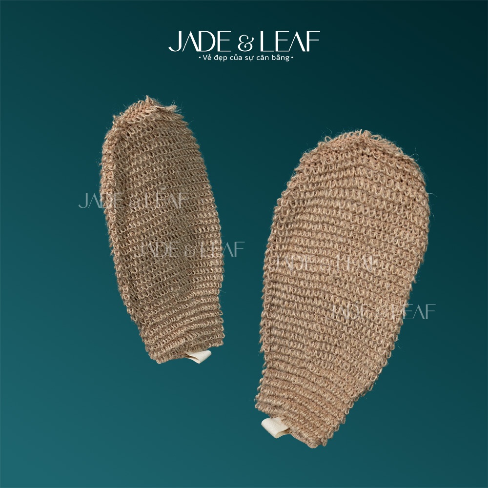 Bao Tay Châu Phi Jade&Leaf, Tẩy Tế Bào Chết Từ Sợi Tự Nhiên Giảm Sần Mụn Lưng Thoáng Lỗ Chân Lông