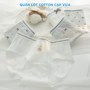 Quần lót nữ cotton cạp vừa ôm dáng không lộ viền, Quần chip nữ đáy may kháng khuẩn tone màu basic L1129
