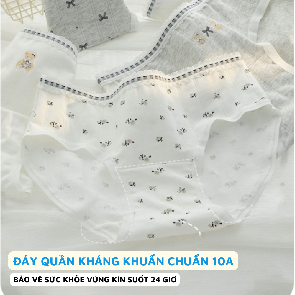 [ Xả Hàng ] Quần lót nữ cotton cạp vừa ôm dáng không lộ viền, Quần chip nữ đáy may kháng khuẩn tone màu basic L1129