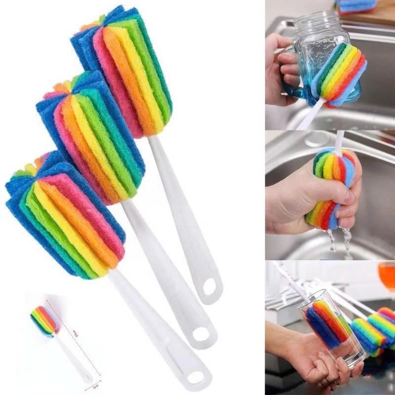 (COMBO 10) Cây Cọ Rửa Đa Năng – Cọ Ly, Cốc, Lọ Hoa 7 Màu Cao Cấp, Giúp Vệ Sinh Nhanh Chóng