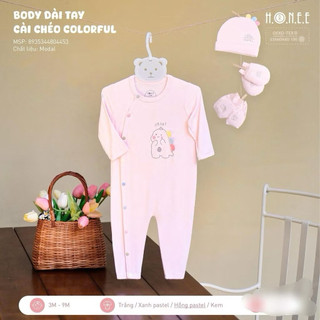 Hrnee body dài tay cài chéo colorful