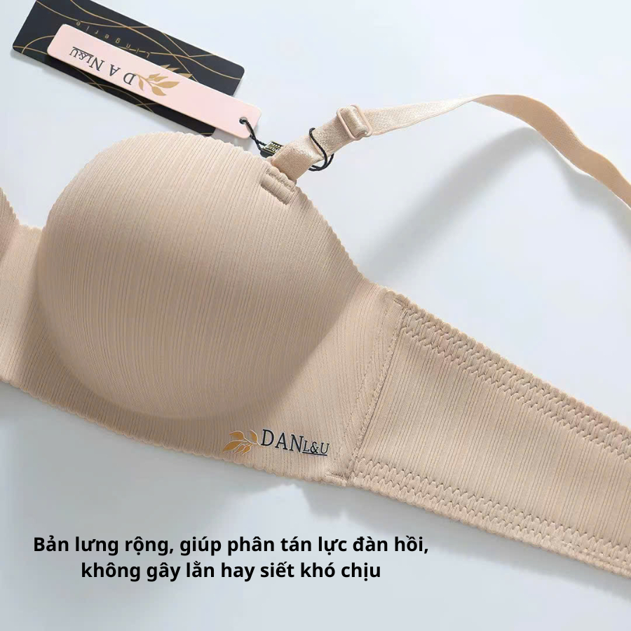 Áo Đúc Su Không Gọng Chống Tuột Cúp Ngang Đệm 3cm Mút Trơn DORIS 2299