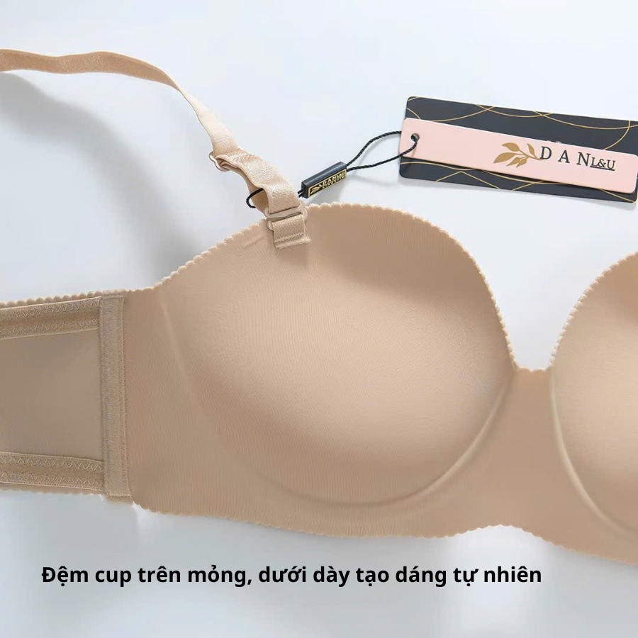 Áo Đúc Su Không Gọng Chống Tuột Cúp Ngang Đệm 3cm Mút Trơn DORIS 2299