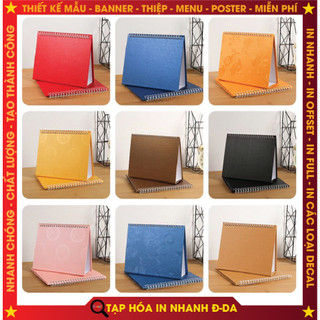 Chân Đế Lịch (Khổ A5) Để Bàn Chữ A Ngang Chất Liệu Giấy Giả Da, Ánh Kim, Carton Cứng Cáp