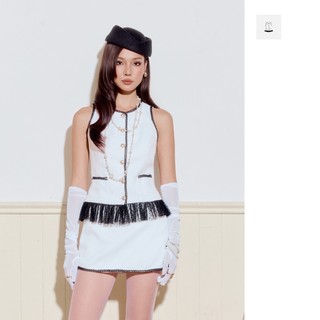 [New12] Áo Classic Tweed Bouclé Peplum, Chất Vải Bố Thoải Mái ,WKI098  SOME HOW STORE