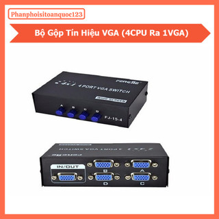 Bộ Gộp VGA 2CPU/4CPU Ra 1 VGA – VGA Switch 2 In 1 Out/4 In 1 Out Vỏ Kim Loại Chống Nhiễu
