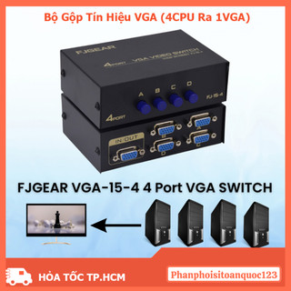 Bộ Gộp VGA 2CPU/4CPU Ra 1 VGA – VGA Switch 2 In 1 Out/4 In 1 Out Vỏ Kim Loại Chống Nhiễu