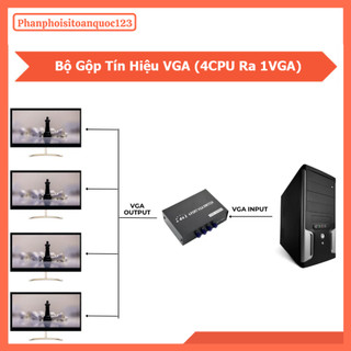 Bộ Gộp VGA 2CPU/4CPU Ra 1 VGA – VGA Switch 2 In 1 Out/4 In 1 Out Vỏ Kim Loại Chống Nhiễu