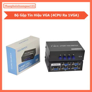 Bộ Gộp VGA 2CPU/4CPU Ra 1 VGA – VGA Switch 2 In 1 Out/4 In 1 Out Vỏ Kim Loại Chống Nhiễu