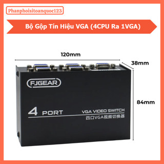 Bộ Gộp VGA 2CPU/4CPU Ra 1 VGA – VGA Switch 2 In 1 Out/4 In 1 Out Vỏ Kim Loại Chống Nhiễu
