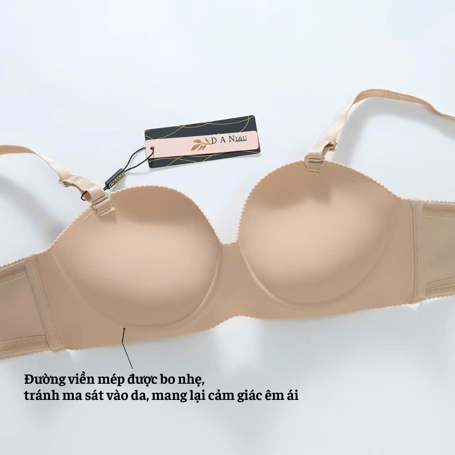 Áo Đúc Su Không Gọng Chống Tuột Cúp Ngang Đệm 3cm Mút Trơn DORIS 2299