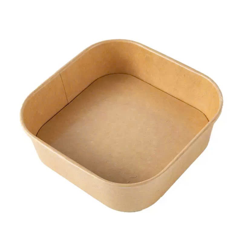 Combo 10 ,50 Tô giấy vuông Kraft cao cấp 750ml 1000ml kèm nắp đựng thức ăn đựng thực phẩm
