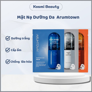 Hộp 10 miếng ặt nạ Arumtown mặt nạ cấp ẩm dưỡng sáng Arumtown Mask - Kosmi Beauty