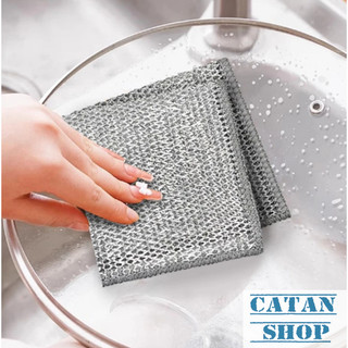 Khăn Rửa Chén Lau Chén Bát Sợi Cước Đan Lưới Kim Cương 2 Lớp Đa Năng Tiện Lợi, Siêu Bền Dễ Làm Sạch