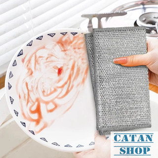 Khăn Rửa Chén Lau Chén Bát Sợi Cước Đan Lưới Kim Cương 2 Lớp Đa Năng Tiện Lợi, Siêu Bền Dễ Làm Sạch