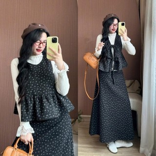 [Ko Kèm Áo Trong] Áo Yếm Hoa Nhí Mặc 2 Kiểu Cột Nơ Dáng Xòe – Phong Cách Vintage Hàn Quốc dành cho Nữ (lẻ yếm)