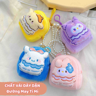 Túi Dựng Tiền Mini Sanrio Kuromi, Melody, Kitty Đáng Yêu Cho Bé, Dây Treo Ngọc Trai Lấp Lánh, Chất Liệu Vải Bông Mềm Mại