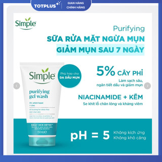 Sữa Rửa Mặt Simple Purifying 150ml - Sữa Rửa Mặt Cho Da Mụn, Da Dầu - Hàng Chính Hãng