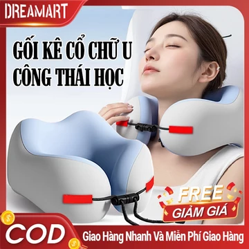 Gối Kê Cổ Cao Su Non Êm Ái Gối Chữ U Gối Du Lịch Mềm Mại Đàn Hồi Tốt Bảo Vệ Cổ Cao Cấp DREAMART