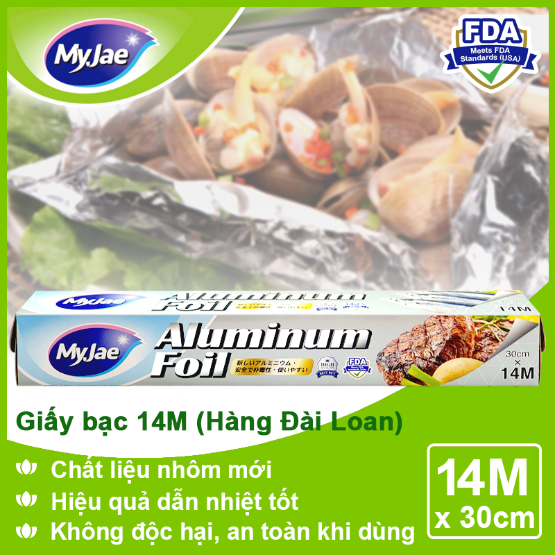 Combo 3 Hộp Giấy Bạc Màng Nhôm MyJae Đài Loan Để Bảo Quản, Nướng Thức Ăn 30cm x 14m