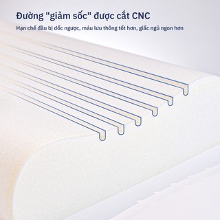 Gối Công Thái Học Wave Ru9 | Nâng Đỡ Cổ Vai Gáy | Đường Cắt Laser Giảm Độ Dốc Tránh Ngửa Đầu | 2 Độ Cao