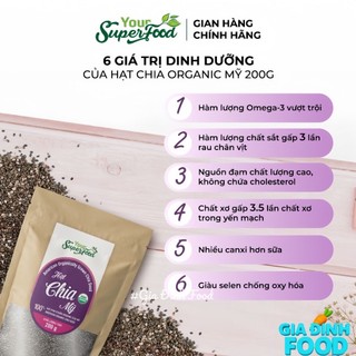 HẠT Chia Đen Organic/ Nho Khô/ Táo Đỏ Tân Cương chín sấy khô/ Hạt Macca Tách Vỏ Đến từ Your Superfoodđ