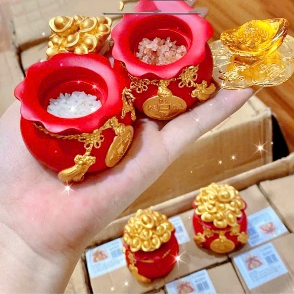 Hũ Vàng Thần Tài, Hũ Đựng Muối Gạo Tài Lộc