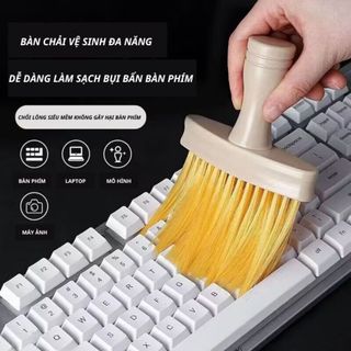 Homee.cok Chổi Quét Bụi Lông Mềm Cán Gỗ Vệ Sinh Bàn Phím Ô Tô Máy Ảnh Laptop Điện Thoại Cực Sạch
