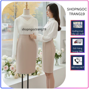 Chân Váy Công Sở Bút Chì Đến Gối 60cm_Chất Liệu Vitex Lót Lụa Cao Cấp_CV34