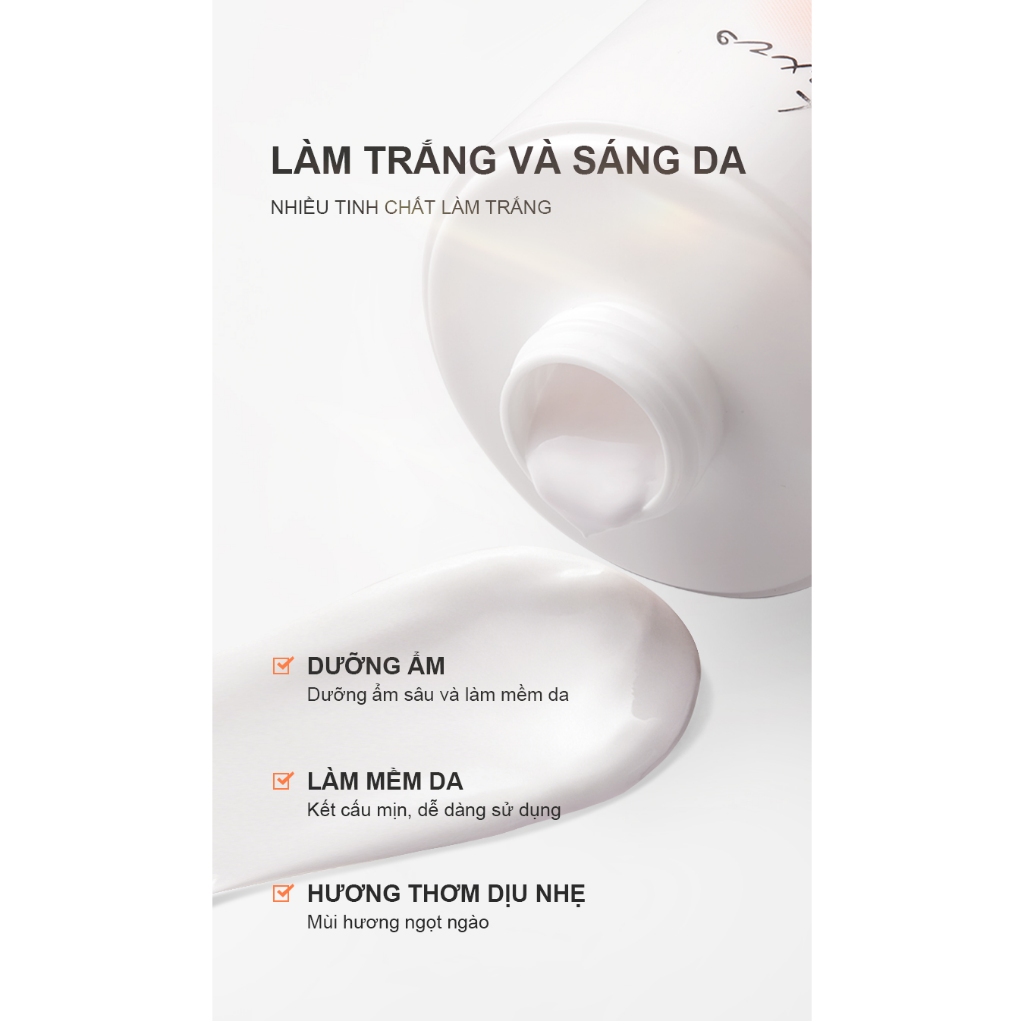 Sữa dưỡng thể  sáng da HEXZE 350g, dưỡng ẩm, dưỡng sáng, không bết dính hương thơm tự nhiên