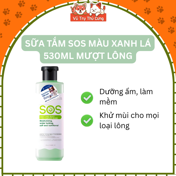 (Chính hãng) Sữa tắm SOS cho Chó Mèo 530ml giúp mượt lông và lưu hương thơm