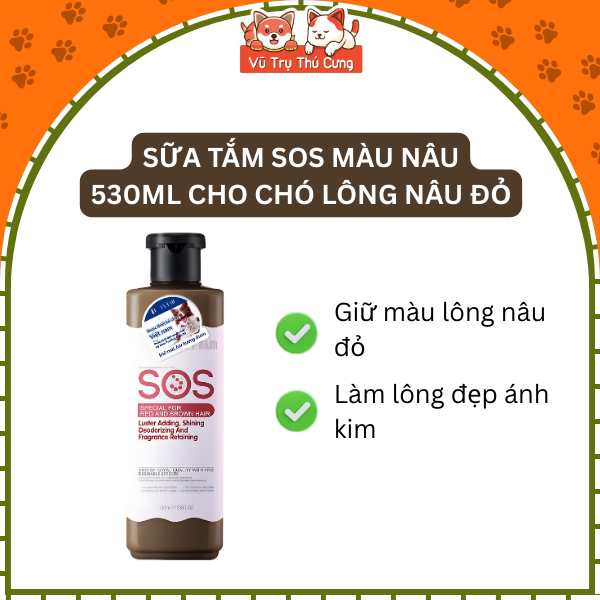 (Chính hãng) Sữa tắm SOS cho Chó Mèo 530ml giúp mượt lông và lưu hương thơm