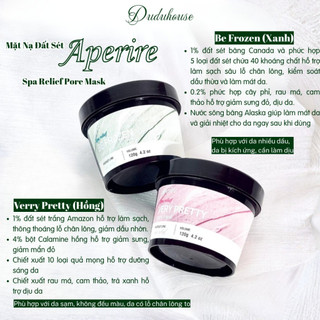 (Hàng Công TY) Mặt Nạ đất sét Aperire Spa Relief Pore Mask Sạch Sâu Dịu Da Kiềm Dầu 120g Duduhouse