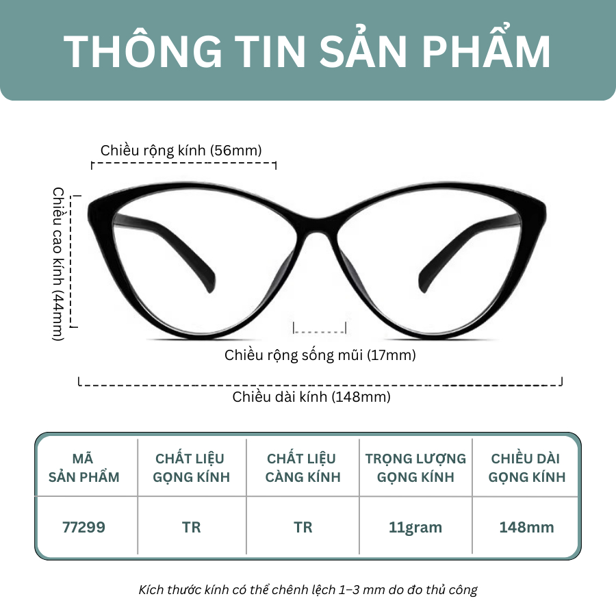 Gọng Kính Thời Trang INNI Form Mắt Mèo Cá Tính Kính Có Thể Lắp Độ Cận Phong Cách Hiện Đại 77299