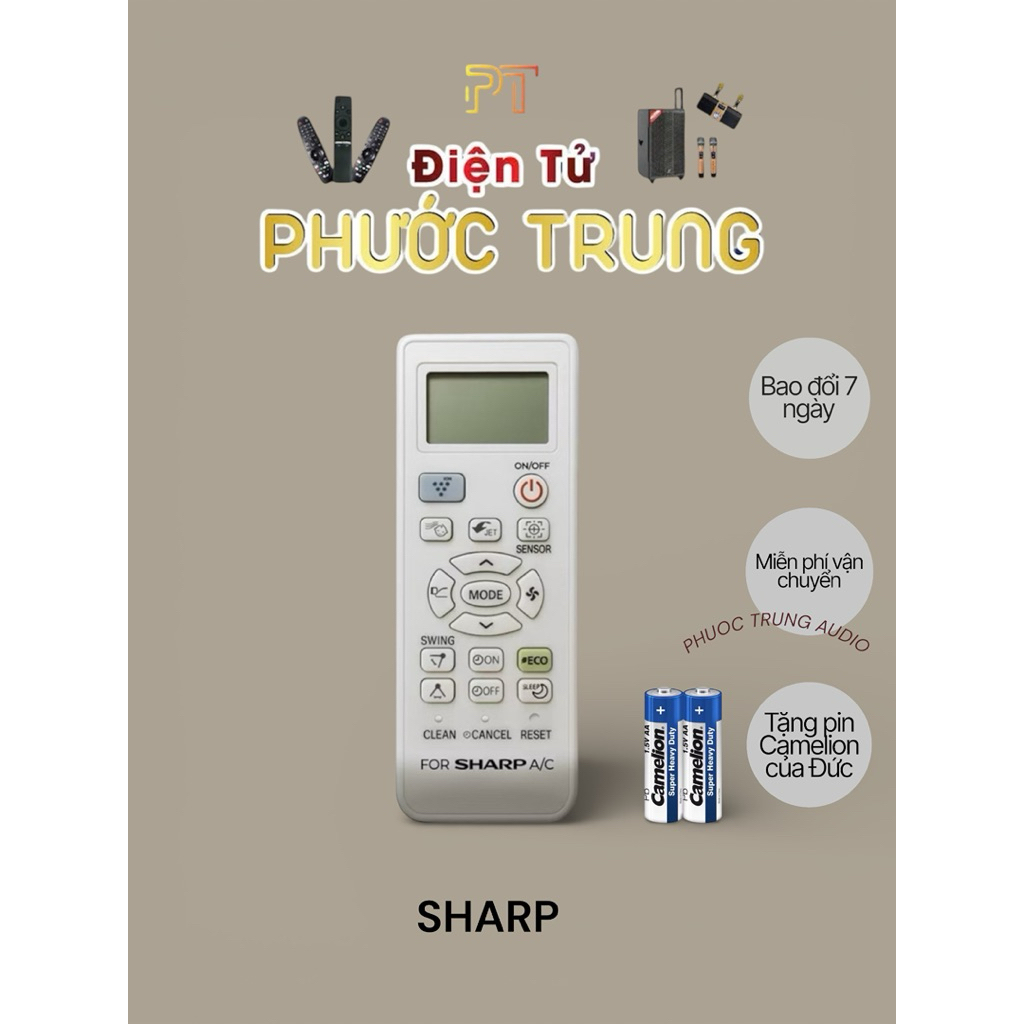 Remote máy lạnh dòng J-TECH INVERTER - Điều khiển điều hòa SHARP dòng J-TECH INVERTER