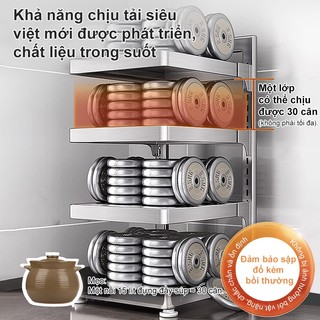 Kệ để xoong nồi inox Kệ Nhà Bếp đựng đồ Nó có thể chịu được trọng lượng 100kg Chiều cao có thể điều chỉnh