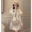 “Rion Set” Váy(đầm)dạ tweed dáng xoè cổ tròn viền đá đính khuy bọc + Áo nữ dài tay phối lông mềm mịn cao cấp• MIU.STUDIO