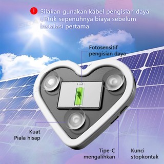 SEAMETAL LED Xe Ô Tô Năng Lượng Mặt Trời Dây Phát Sáng Trái Tim Bầu Không Khí Neon Ánh Sáng Nội Thất Ô Tô Cửa Sổ Xung Qu